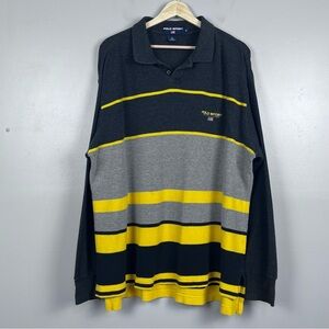 Polo Sport Ralph Lauren Men's Cotton Long Sleeve Striped Rugby Shirt Size XL